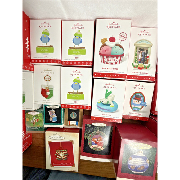 Hallmark Keepsake Ornament Lot 20 New in Box Never Used Dad Baby Grandson Son - Picture 7 of 8